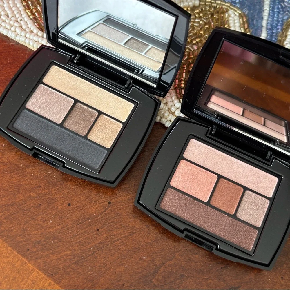 Brand New Lancome Bundle Brightening Eye Shadow Liner Palette Powder Blush Pouch